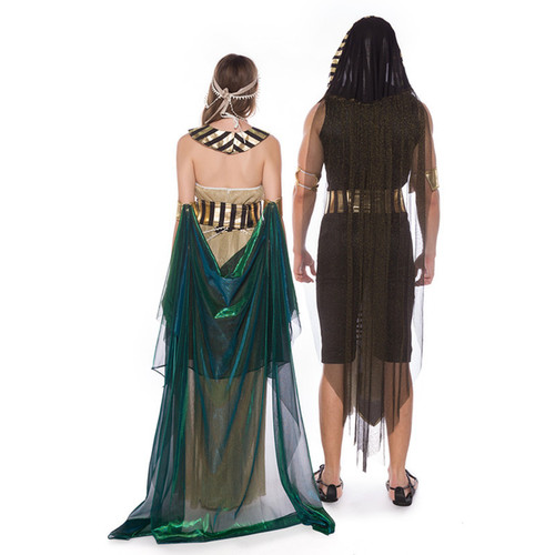 Halloween cosplay Egyptian pharaoh queen national stage performance suit adult prince couple costume wholesale