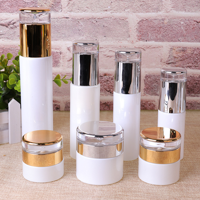 Venta al por mayor 30ml50ml botella de loción botella de spray de vidrio botella de crema creativa botella de viaje botella de cosmética de vidrio