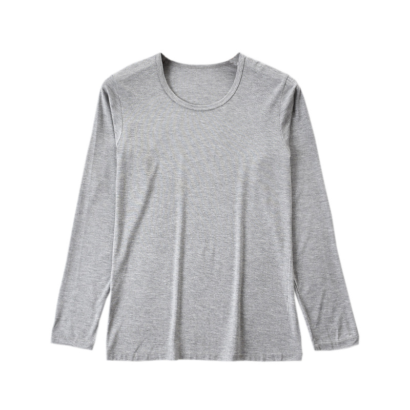 Modal Otoño de los hombres delgada bottoming Top más tamaño manga larga cuello redondo ropa interior térmica básica algodón suéter