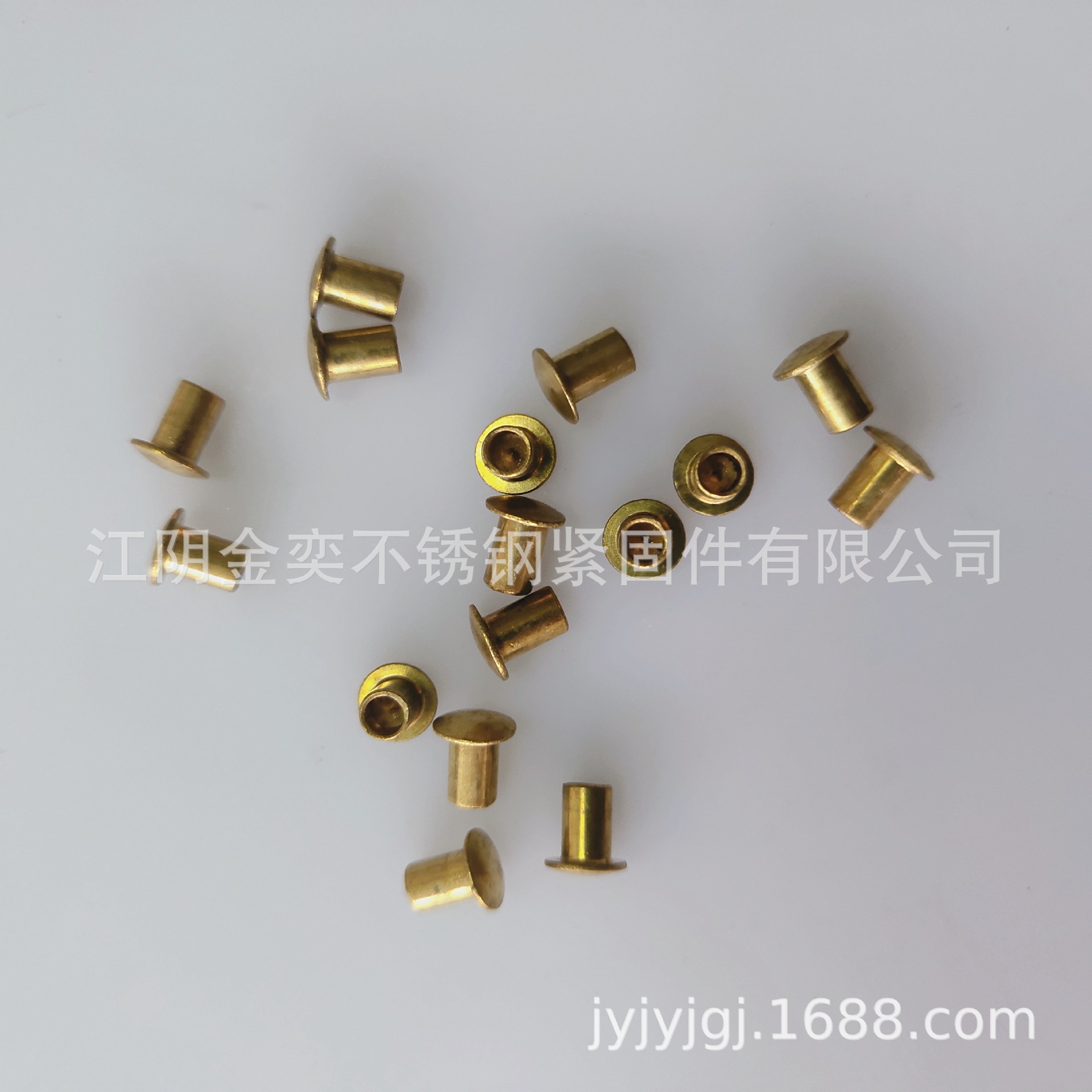 厂家现货直供非标黄铜铆钉半空心铆钉3.5*5（图）GB1014出口专用