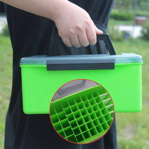 G type portable bait box accessories storage box five-color 52-grid portable frosted lure box deepened wooden shrimp box