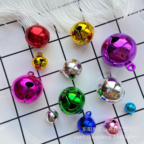 Colorful frosted metal small bell Christmas supplies DIY keychain accessories wind chime pet collar copper bell