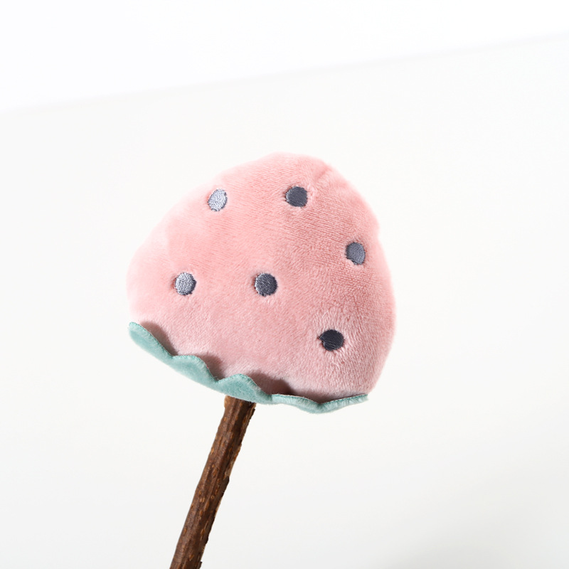 Comercio exterior gato mascota Polygonum multiflorum palo felpa molar Lollipop diente limpieza palo fresa flor melocotón juguete interactivo