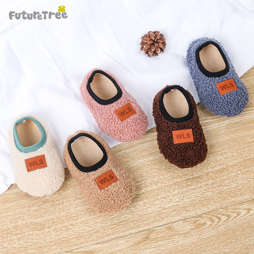 Cute Cartoon Patterned Floor Socks for Kids - Winter Thicker Lined Walking Socks for Boys and Girls - Soft Sole Indoor Educational Baby Socks