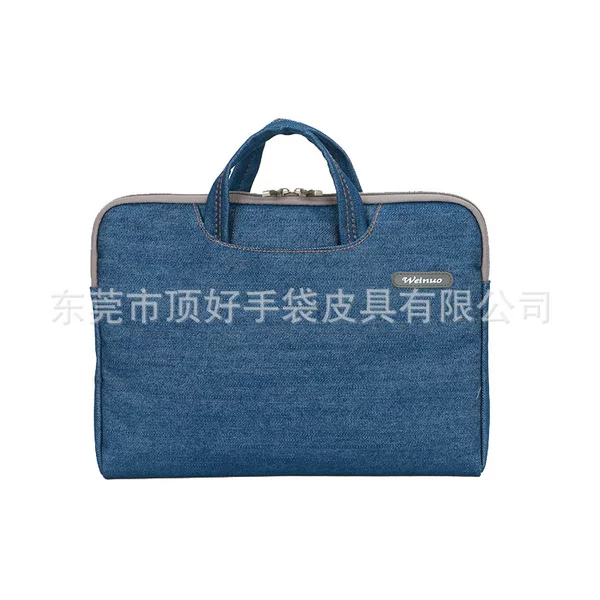 Dongguan factory denim business computer bag out portable denim portable iPad liner bag handbag
