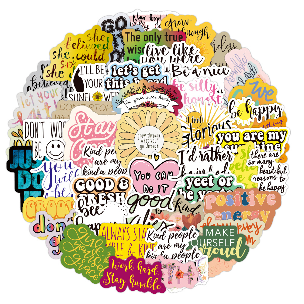 100 nuevo color inspiracional clásico graffiti pegatinas taza de agua equipaje guitarra pegatinas de coche al por mayor