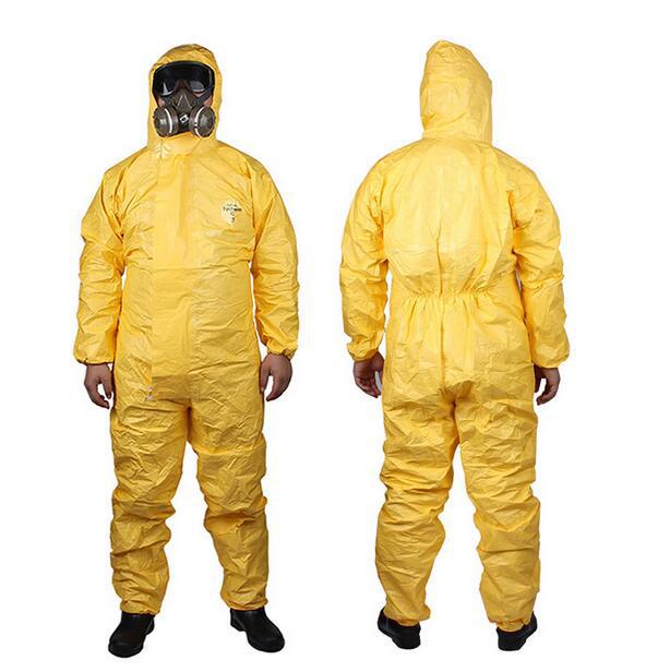 Dupont杜邦2000Tychem C级黄色防化学品耐酸碱耐油连体带帽防护服