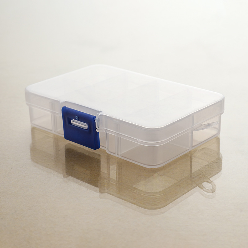 Long 8-compartment Removable Transparent Small Beaded Jewelry Desktop Organize Storage Fishing Gear Accessories Tools Plastic Storage Box