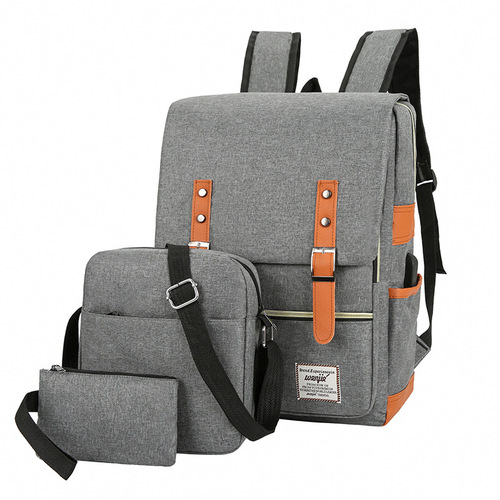 New Style Fashion Unisex Backpack Mother Bag Three-Piece Set Large Capacity Outdoor Leisure Travel Bag