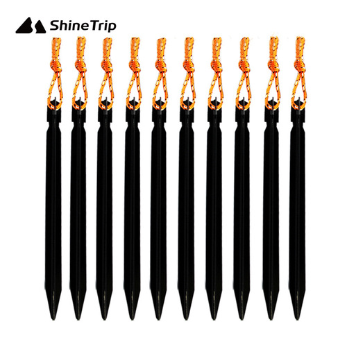 Outdoor aluminum alloy triangular nail tent canopy accessories metal beach ground nails Amazon reinforced 18cm with rope