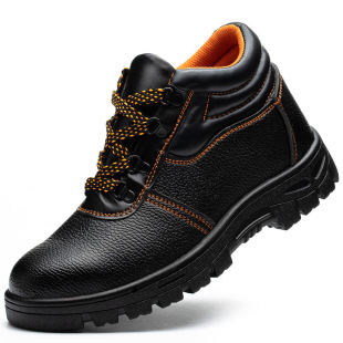 Cross-border Labor Protection Shoes Steel Toe Anti-smashing Anti-puncture Protective Safety Shoes Foreign Trade Export High-top Men