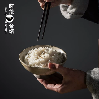 家用景德镇陶瓷碗手工日式面碗饭店餐具老式饭碗酒店粗陶小碗