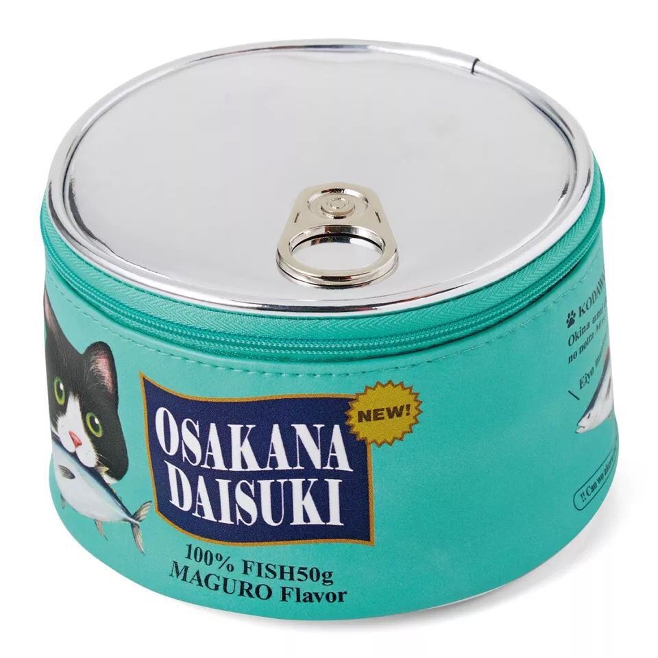 En stock chica Linda sardina enlatada forma de bolsa de almacenamiento cilindro