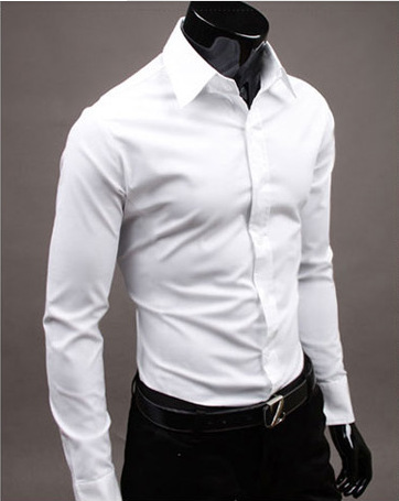 Camisa blanca de los hombres del algodón del poliéster de eBay del comercio exterior camisa de los hombres de negocios de 17 colores camisa de los hombres de manga larga del color sólido Nuevo