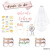 Golden straps for bride contains rose, glasses, tattoo stickers, set