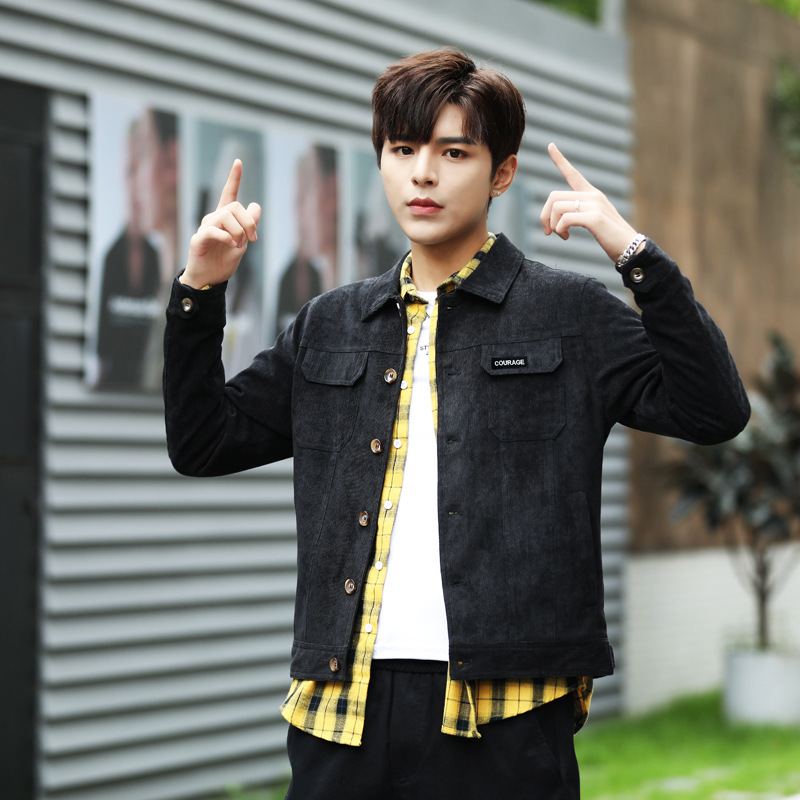 Chaqueta de los hombres otoño nuevo estilo coreano slim fit moda juventud casual todo partido estilo japonés ropa de trabajo retro solapa abrigo