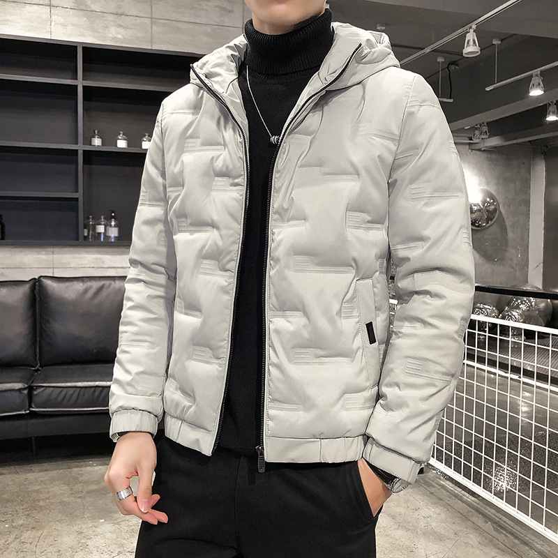 Alta chaqueta de terciopelo 2023 invierno corto nueva ropa de trabajo abajo chaqueta de los hombres de moda Slim guapo chaqueta con capucha moda
