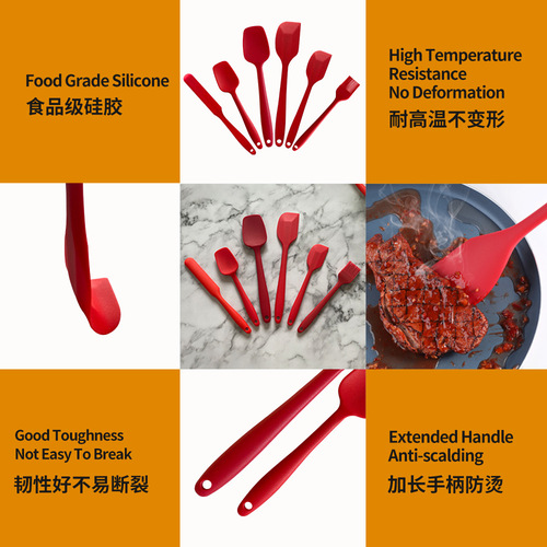 Silicone Scraper Set of 6 Food Grade Silicone Spatulas Oil Brushes High Temperature Resistant Silicone BBQ Brushes Scalers Wholesale