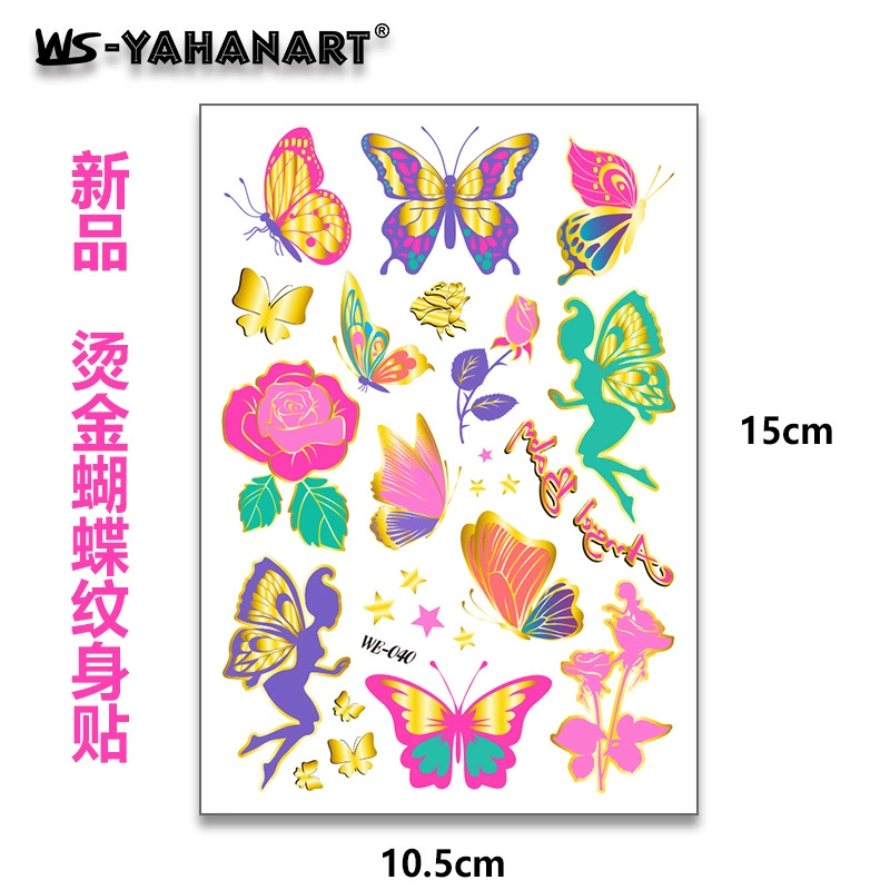Детские милые мультяшные наклейки-татуировки с цветами