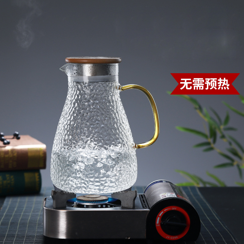 Fábrica al por mayor patrón de martillo botella de agua fría hogar gran capacidad material de borosilicato botella de agua fría cuatro estaciones disponibles olla de jugo