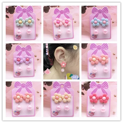 Cute children's earrings, accessory, no pierced ears