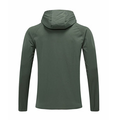 2023春季連帽運動外套純色休閒帽衫戶外跑步健身服亞馬遜男裝批發