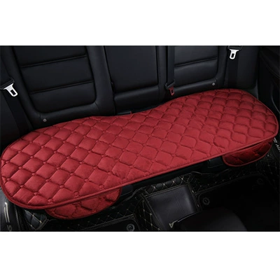 backrest free car three-piece – Seat cushion, seat cover - diamond-plush-passion-red-with-pocket-back-row