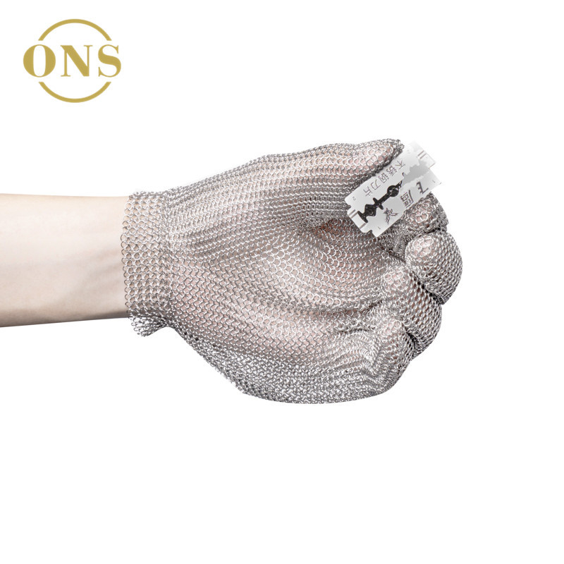 Guantes Anticorte Nivel 5 de Acero Inoxidable 304 para Trabajo Industrial y Carnicería