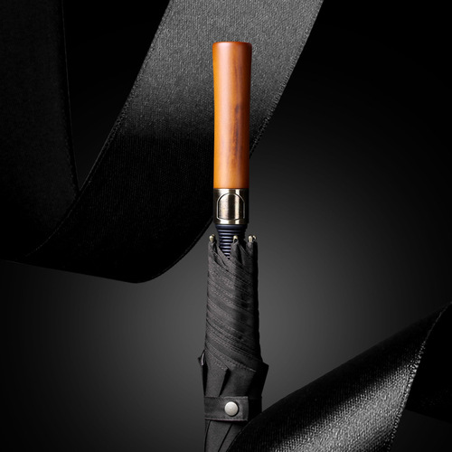 8-rib automatic solid wood long handle golf umbrella men's business umbrella gift umbrella printed logo straight umbrella