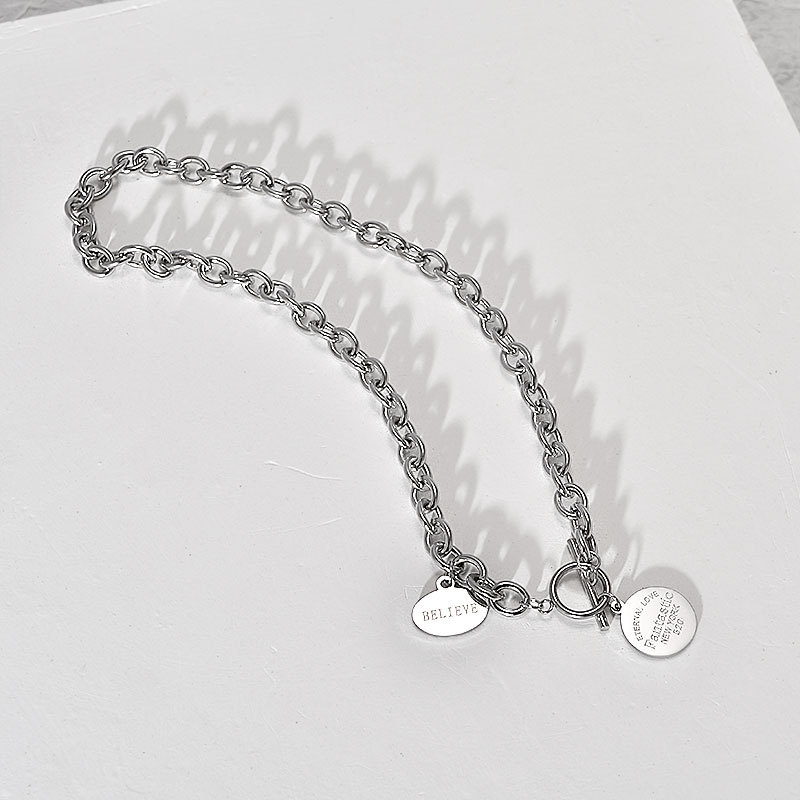 brand necklace hip-hop style stainless steel