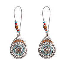 新款流行首饰 欧美大牌气质创意款水滴形合金滴油花朵耳环耳钩