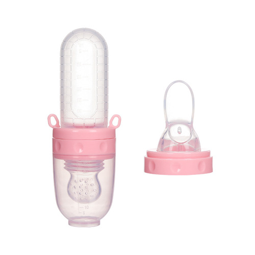 Multifunctional baby bites dual-purpose fruit and vegetable bite bag rice cereal spoon complementary food feeding spoon portable rice cereal bottle