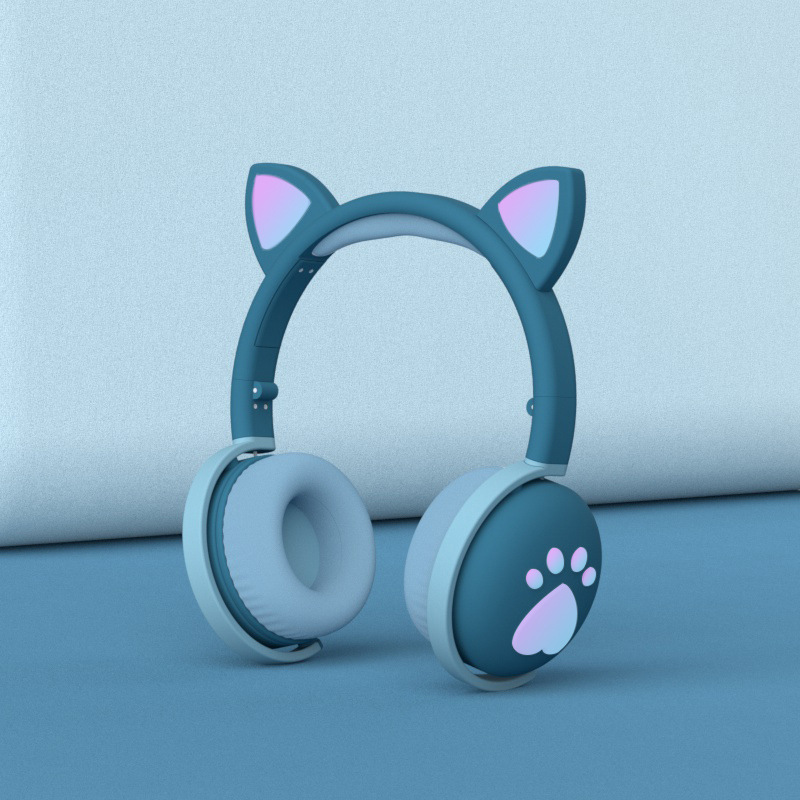Transfronterizo caliente lindo gato garra auriculares Bluetooth macaron color gato oído auriculares en vivo llamada de voz