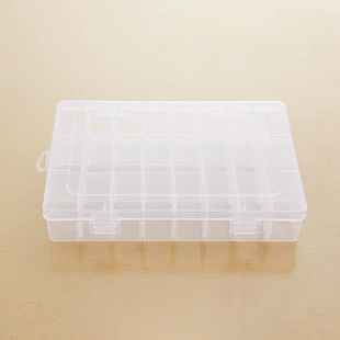 Rectangular transparent PP storage box, 24 compartments for eyelashes & manicure, 19.5×13×3.5 cm