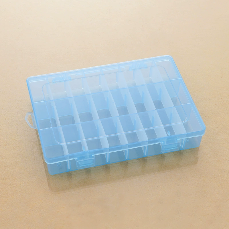 Rectangular transparent PP storage box, 24 compartments for eyelashes & manicure, 19.5×13×3.5 cm