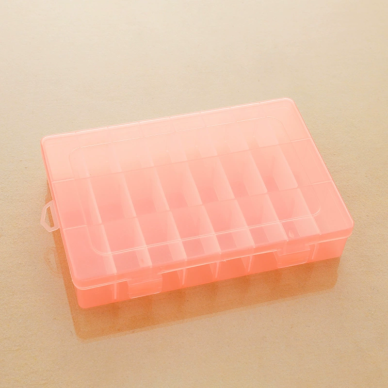 Rectangular transparent PP storage box, 24 compartments for eyelashes & manicure, 19.5×13×3.5 cm