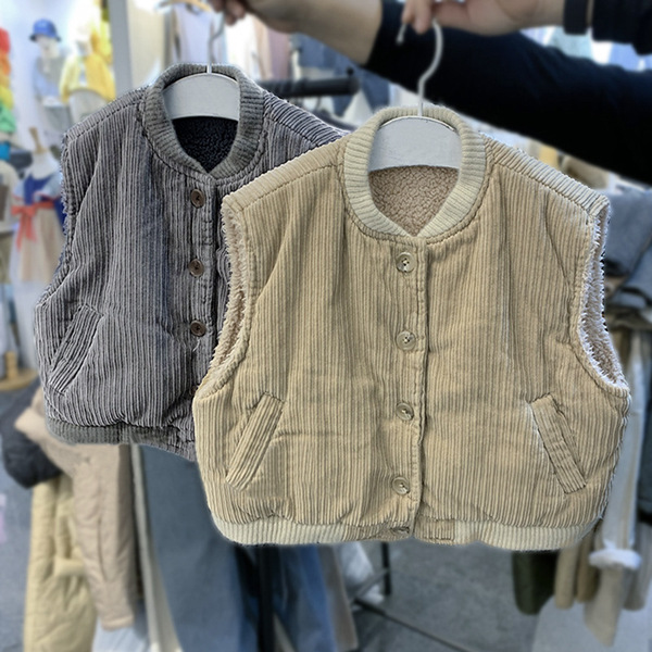 Brand autumn demi-season warm corduroy vest for men and women