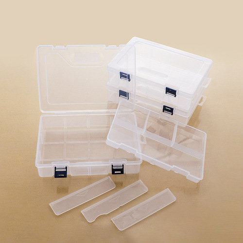 New double-layer 8-grid detachable transparent accessories jewelry packaging box storage hardware tool parts plastic storage box