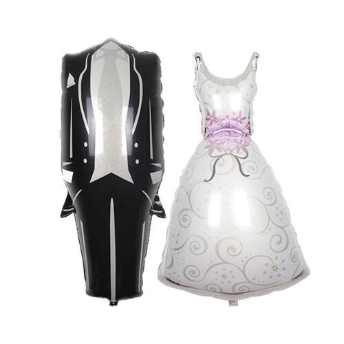 Factory direct sales bride and groom wedding dress suit wedding aluminum film balloon wedding wedding room decoration balloon