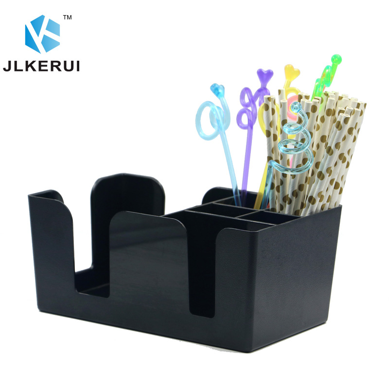 Multifuncional caja de tejido Barra de paja caja de almacenamiento de tejido de escritorio varilla de agitación rack de almacenamiento LOGO