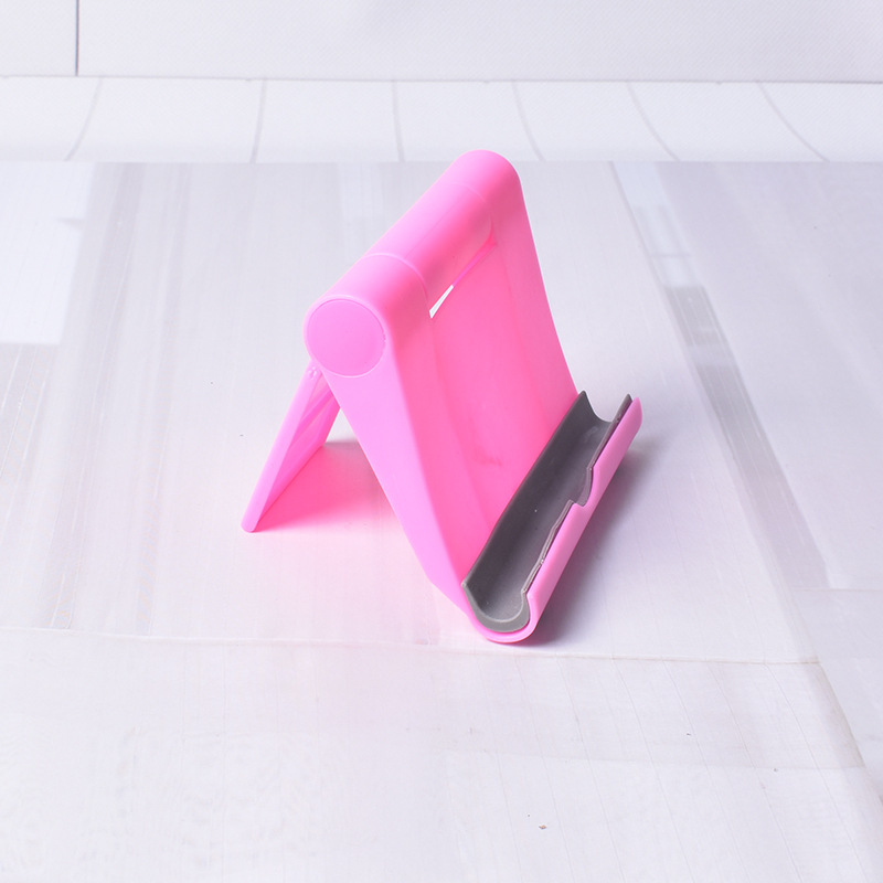 Soporte de teléfono móvil de plástico en stock tableta de teléfono móvil soporte plegable universal soporte de teléfono móvil de escritorio de publicidad impreso LOGO