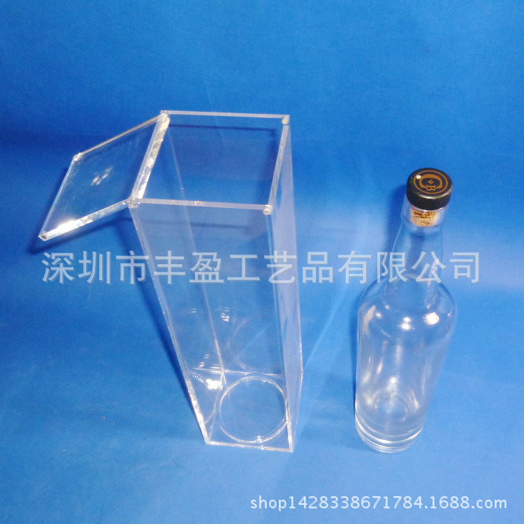外贸出口高档有机玻璃红酒酒盒 透明亚克力酒盒包装盒