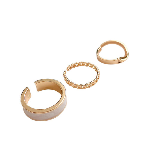 Korean version of Internet celebrity ring for women ins trendy fashion personality plain ring temperament index finger ring opening adjustable set ring