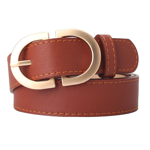 Women's belt female simple all-match jeans belt ins style Korean style casual metal buckle student belt manufacturer approved