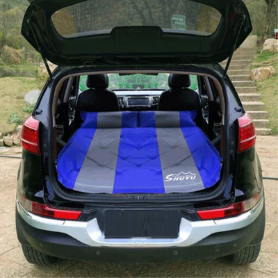 Bed Automatic Inflatable Mattress — Vehicle-mounted inflatable bed - dot-blue-gray-blue-3cm-straight-edge