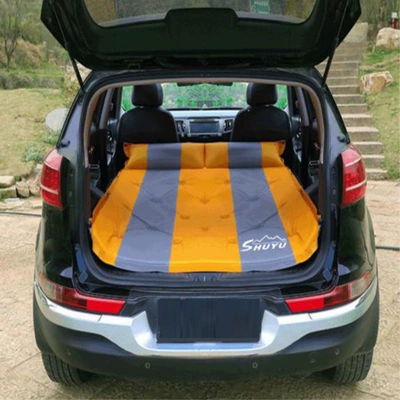 Vehicle-mounted inflatable bed – Foldableing Thick Sleeping Pad - point-orange-gray-orange-3cm-straight-edge