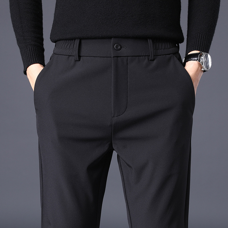 Pantalones casuales de primavera, nuevos pantalones de negocios para hombres, pantalones delgados de pierna recta para hombres, pantalones de cintura elástica, pantalones de otoño para hombres