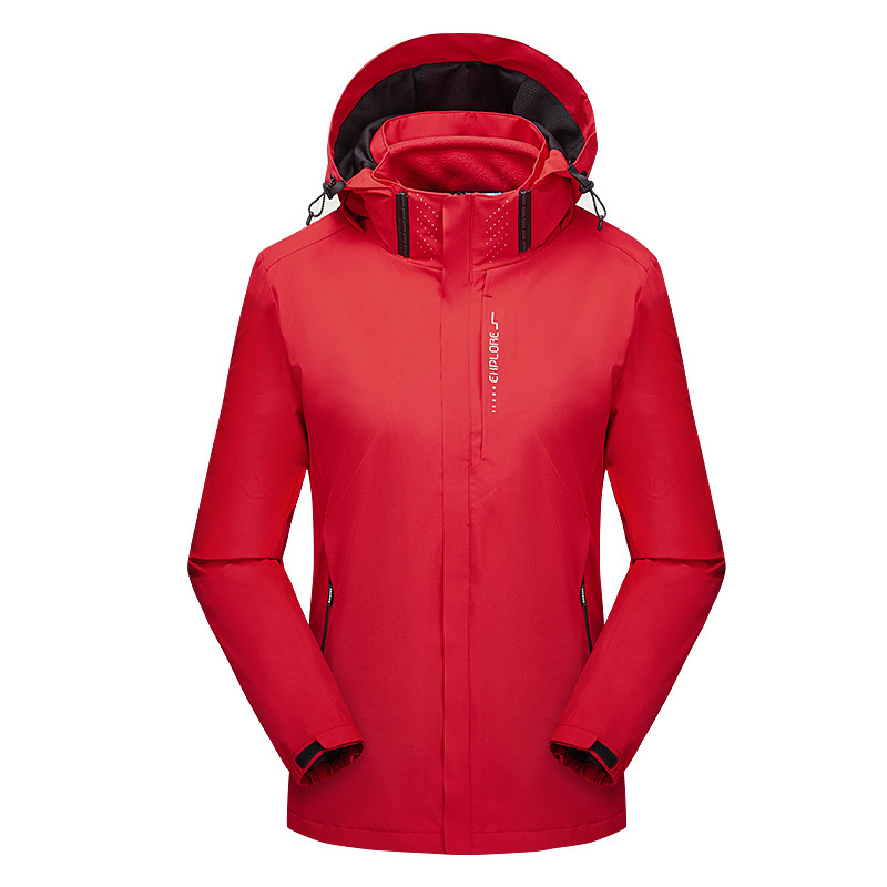 Chaqueta de invierno al aire libre para hombres y mujeres tres en uno de dos piezas chaqueta impermeable a prueba de viento traje de alpinismo de lana LOGO