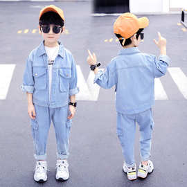 童套装2024新款春季男童牛仔两件套 韩版儿童时尚男孩套装一件代