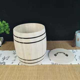 厂家定制原木色茶叶包装木罐木桶 茶叶木盒创意茶叶桶可定制LOGO